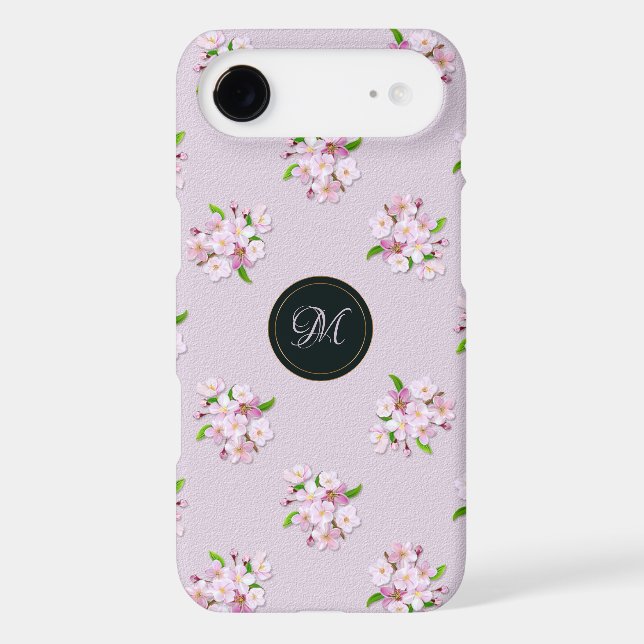 Floral retro spring  pattern. Monogram. Case-Mate iPhone Case (Back)