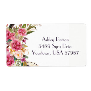 Floral return address label