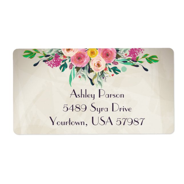Floral return address label (Front)