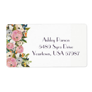 Floral return address label