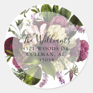 Floral Return Address Label Seal