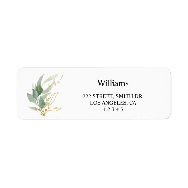 Floral Return Address Labels (Front)