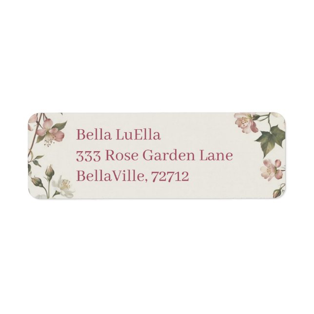 Floral Return Address Labels Bridal Shower (Front)