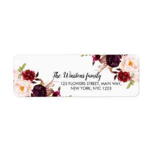 Floral Return Address Labels Personalised Custom