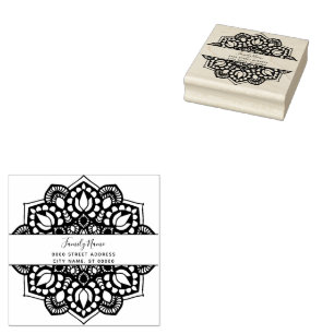 Floral Return Address Rubber Stamp