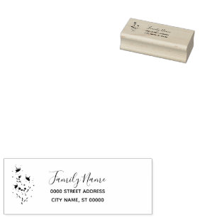 Floral Return Address Rubber Stamp