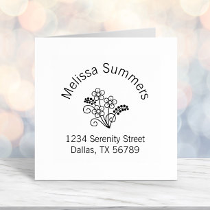 Floral Return Arch Address Self-inking Stamp