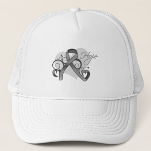 Floral Ribbon Hope - Brain Tumour Trucker Hat