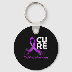 Floral Ribbon Overdose Awareness Costume Warrior G Key Ring