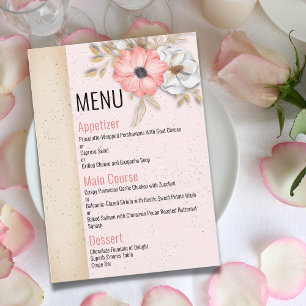 Floral Ribbon Wedding Suite 4.5" x 6.25" Menu