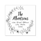 Floral Ribbon Wreath Family Name Return Address