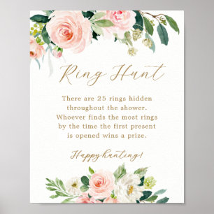Floral Ring Hunt Bridal Shower Game Poster