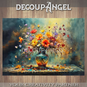 Floral Riot of Colours - Decoupage -  Tissue Paper