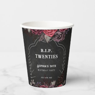 Floral RIP 20s 30th Birthday Party Favours  Paper Cups