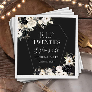 Floral Rip 20s 30th Birthday Party Napkins
