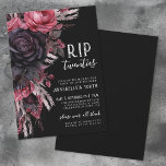 Floral RIP 20s Death To My Youth 30th Birthday Invitation<br><div class="desc">RIP To My Twenties Gothic Birthday Invitation – a dark, funny, and elegant theme for celebrating your 30th birthday. Perfect for Halloween season, but just as fun year round, this sarcastic design can be changed to fit any milestone year. Featuring a mix of black and red roses, grey foliage, burgundy...</div>