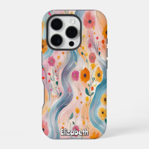 Floral River Pattern iPhone 16 Pro Case