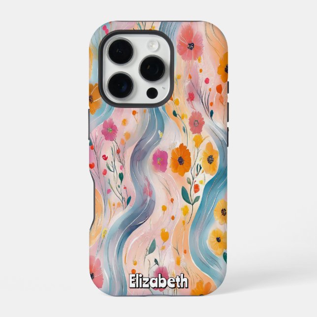 Floral River Pattern iPhone Case (Back)