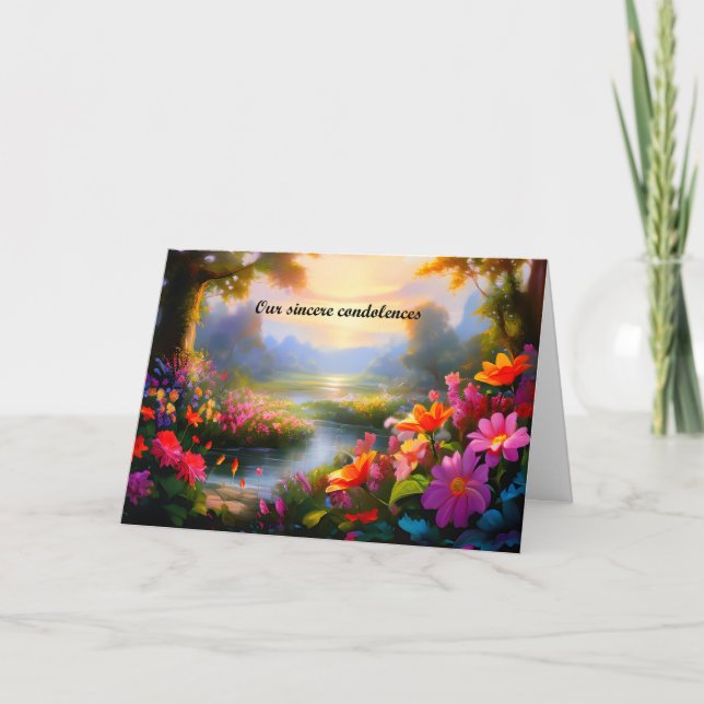 Floral River Sympathy Card (Front)