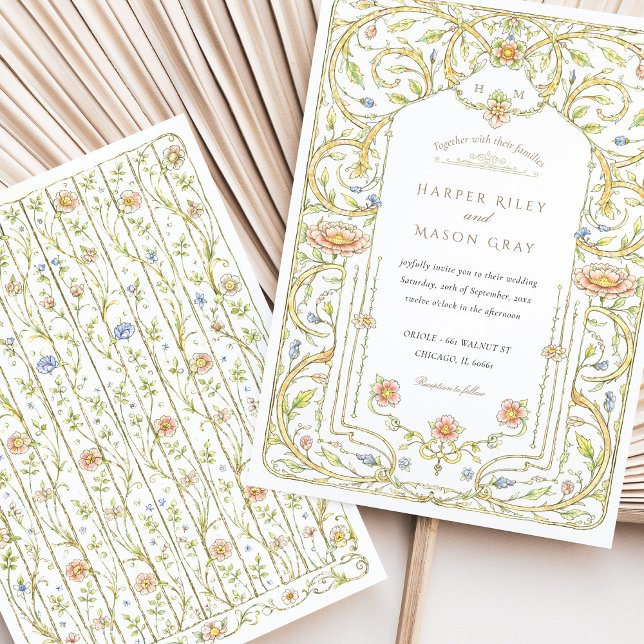 Floral Rococo Garden Wedding Invitation (Creator Uploaded)