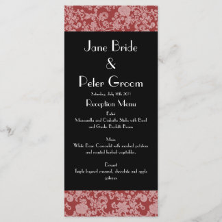 Floral Rococo Wedding, menu/program rack card