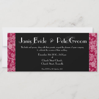 Floral Rococo Wedding - monogrammed, 4"x9.25" Invitation