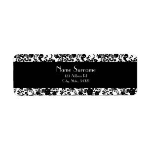 Floral Rococo Wedding, return address labels