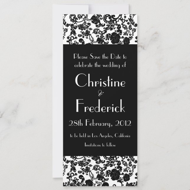 Floral Rococo Wedding, save the date announcement (Front)