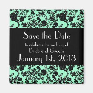 Floral Rococo Wedding, save the date magnet