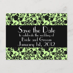 Floral Rococo Wedding, save the date postcard