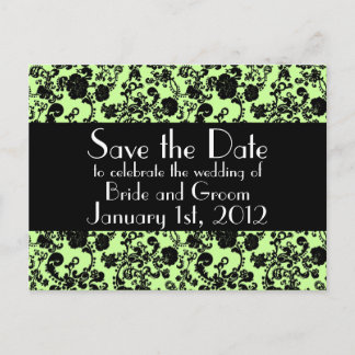 Floral Rococo Wedding, save the date postcard