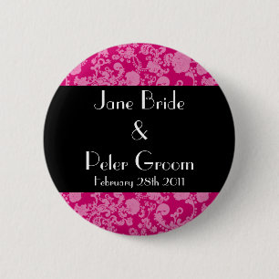 Floral Rococo Wedding, souvenir button