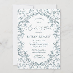 Floral Romance Chinoiserie Vintage  Bridal Shower Invitation