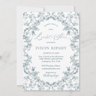 Floral Romance Chinoiserie Vintage  Bridal Shower Invitation