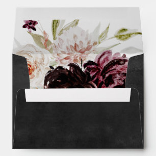 Floral Romance   Grey Wedding Invitation Envelope