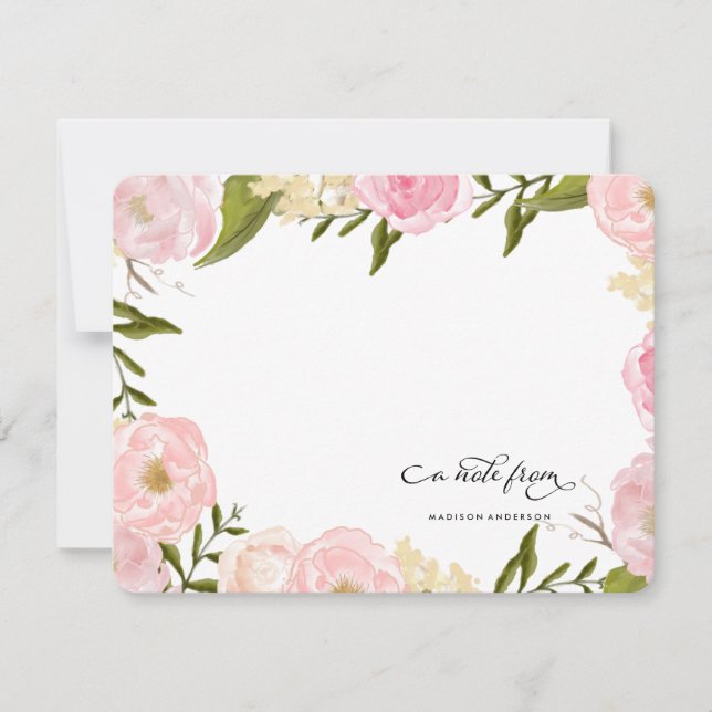 FLORAL ROMANCE Personalised Notecard (Front)