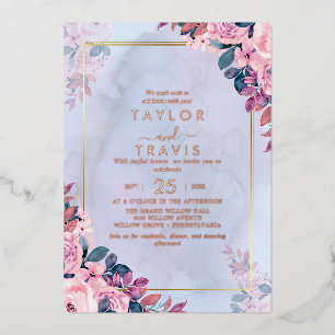 Floral Romance Rose Gold Foil All-In-One Wedding 