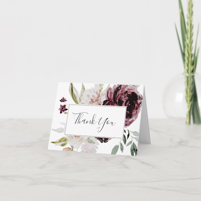 Floral Romance Thank You Card (Front)