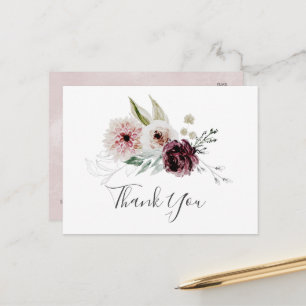 Floral Romance Thank You Postcard