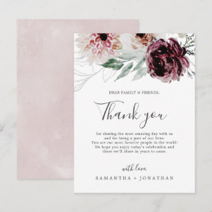 Floral Romance Thank You Reception Card