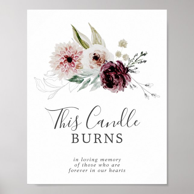 Floral Romance Wedding Memorial Sign (Front)