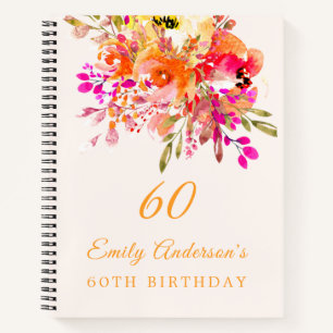 Floral Romantic 60th Birthday Guest Book