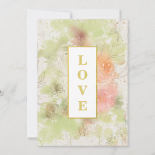 *~ Floral Romantic LOVE AR26 QR RSVP 4 Wedding Invitation