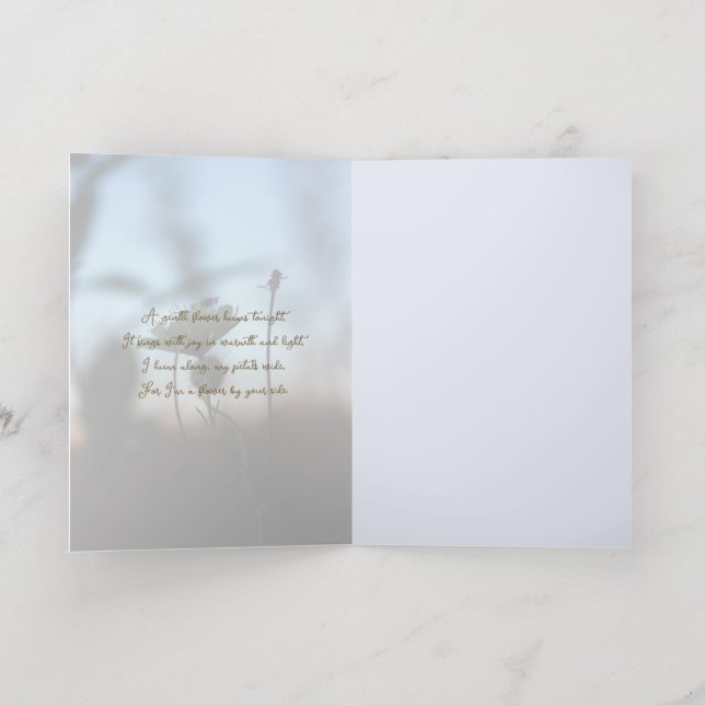 Floral Romantic Poem – Botanical Fantasy Thank You Foil Holiday Card (Inside Laydown)