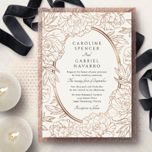 Floral Romantic Wedding  Foil Invitation