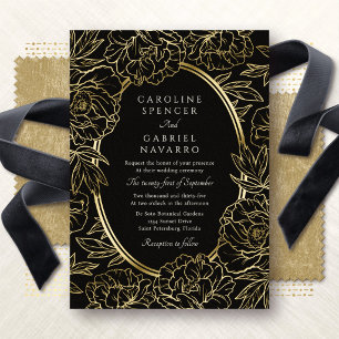 Floral Romantic Wedding  Foil Invitation