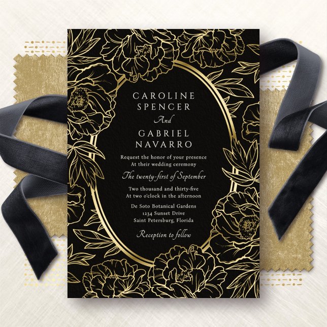 Floral Romantic Wedding  Foil Invitation (Creator Uploaded)