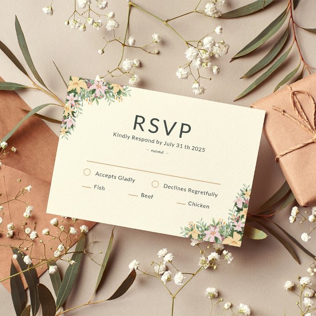 Floral romantic wedding RSVP Card (Creator Uploaded)