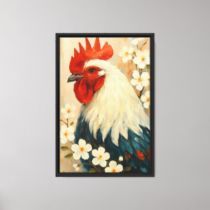 Floral Rooster Wall Art