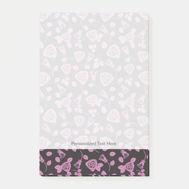 Floral Rose Background Post-it Notes (Front)